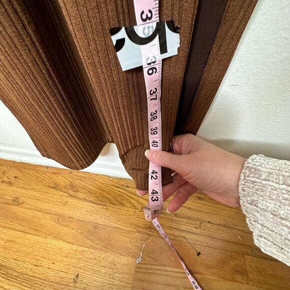 Rumer The Label Chocolate Ribbed Oasis Bandeau Style Cut Outs Lined Maxi S - Picture 15 of 16